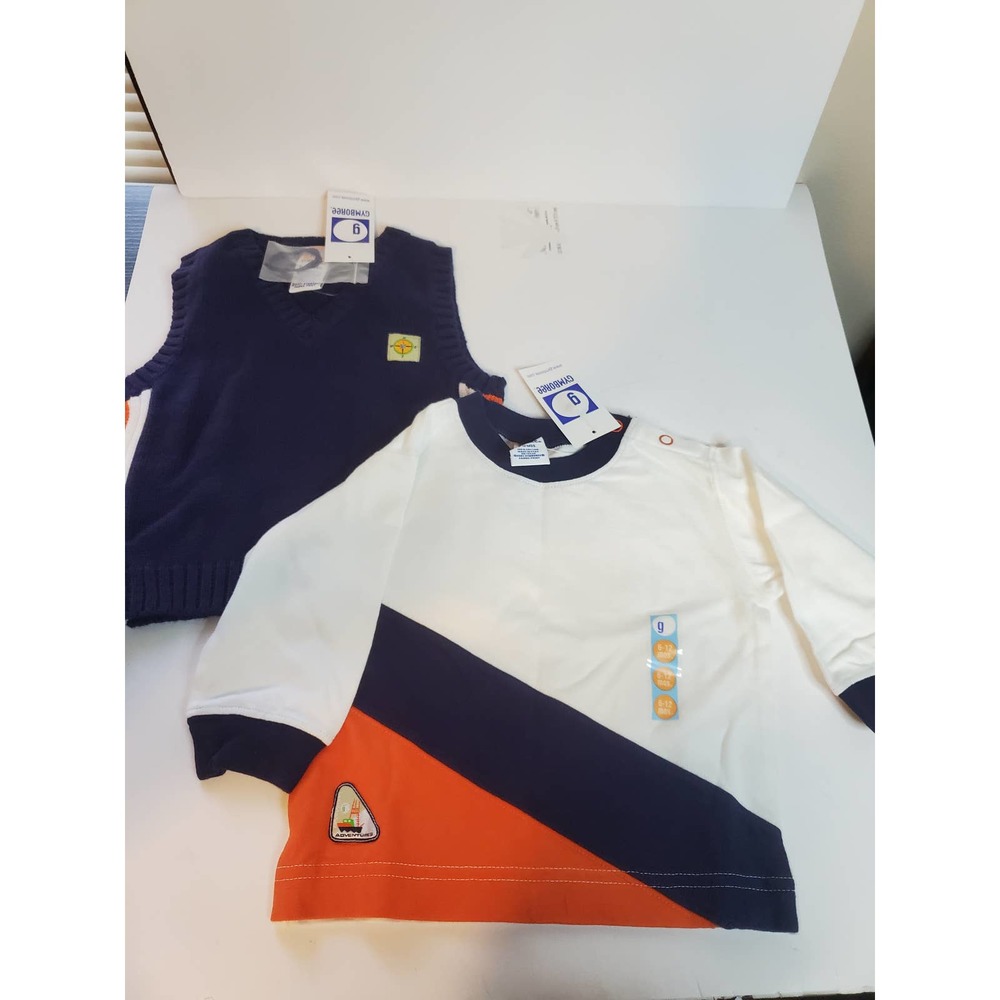 2001 baby vtg stock gymboree nautical adventures shirt sweater lot 6-12 NOS